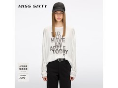 京东促销MISS SIXTY米白羊毛混纺T恤