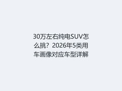 30万左右纯电SUV怎么挑？2026年5类用车画像对应车型详解