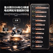 鲁大师2026年Q3季度电动车排行：智能九号领跑、性能绿源登顶