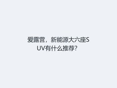 爱露营，新能源大六座SUV有什么推荐？