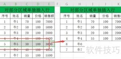 WPS局部插入行技巧