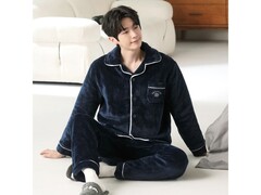 雪中飞男士加绒家居服套装