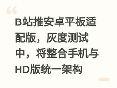 B站推安卓平板适配版，灰度测试中，将整合手机与HD版统一架构
