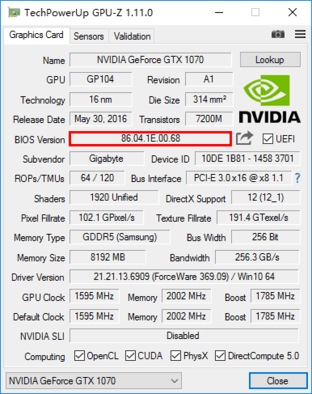 GTX1070Դ ְֽBIOS 