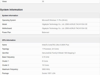 Ӣ�ض����Ultra 9 290K Plus���ࣺ���߳����ܵǶ���Ƶ��������5.8GHz