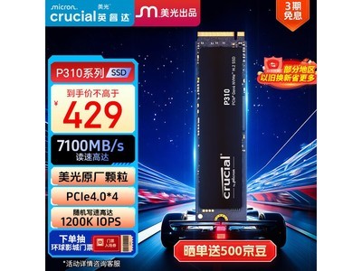 Crucial P310 1TB SSD M.2 NVMe PCIe4.0ʱػ429Ԫ