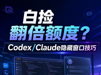 白捡翻倍额度？Codex/Claude隐藏窗口技巧
