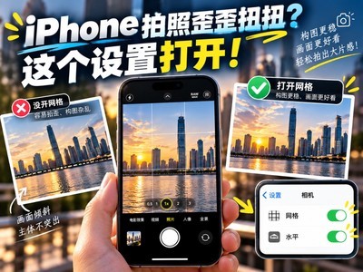 iPhone拍照总是歪歪扭扭不好看？这个小设置一定要打开