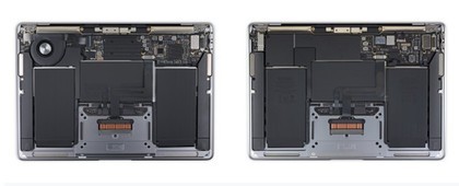 内部变化较小 iFixit拆解M1芯片版MacBook