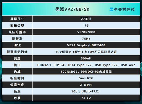 优派VP2788-5K显示器评测：5K新视界 大有不同