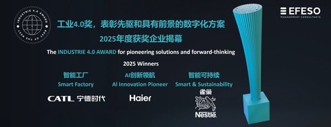 2025工业4.0奖揭晓：海尔水产业行业唯一上榜且上榜2座