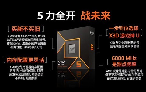 开学季学生党网游高帧方案：锐龙5 9600X处理器+单通道DDR5内存