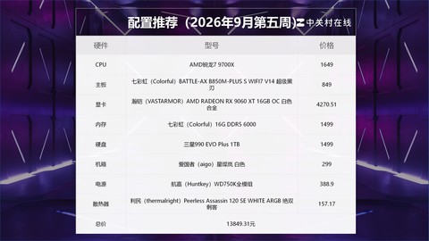2026国庆攒机攻略：一万元玩《魔兽：无限》的主机推荐