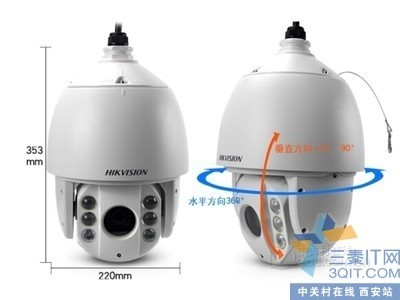 有光纤接口采用FC接口内置光纤模块的海康威视球型摄像机DS-2DE7423IW-AF(S6)现货   