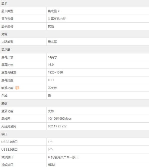 thinkpade14详细参数图片