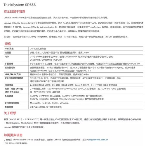 ThinkSystem SR658 