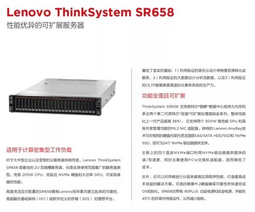性能优异ThinkSystem SR658服务器报价 