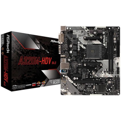 棨ASRockA320M-HDV R4.0 ֧2200G/3200G/3400G (AMD A320/AM4 Socket)