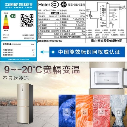 Haier/ BCD-217WDVLU1˫ƵܷСͼõ