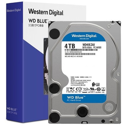 WD/西部数据3.5英寸蓝盘4T CMR台式机电脑装机升级SATA3机械硬盘