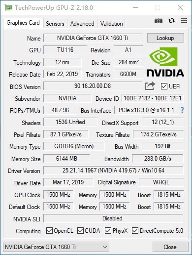GTX 1660 Ti Ź OC 