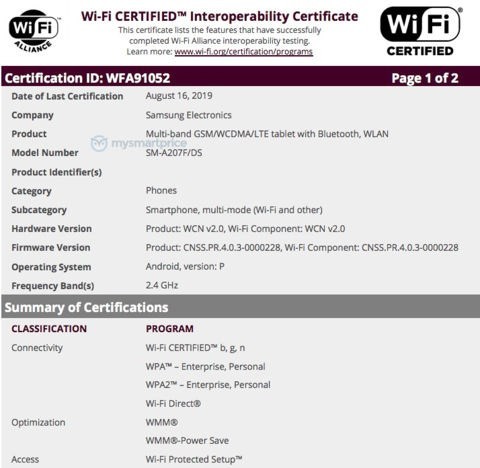 Galaxy A20sWi-Fi 򽫺ܿ 