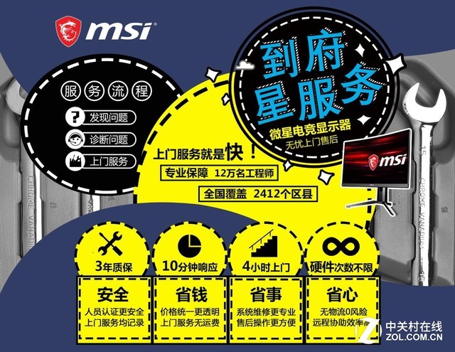 微星推出电竞显示器到府服务！上门保障 