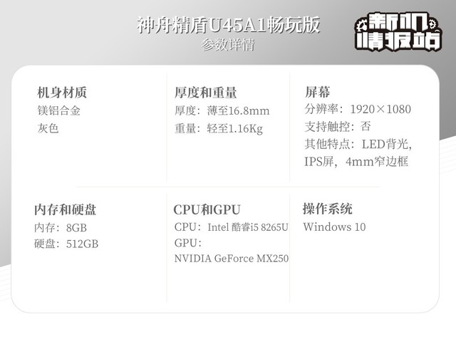 新机情报站：性能爆发！神舟精盾U45A1畅玩版图评