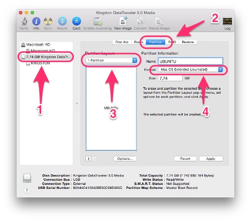 Mac OS XдUbuntu USB 