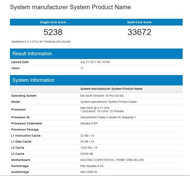 频率成迷？16核Core i9 7960X初次曝光_笔记本新闻-中关村在线