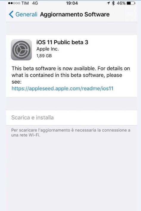 iOS 11Beta 3 ¹ 