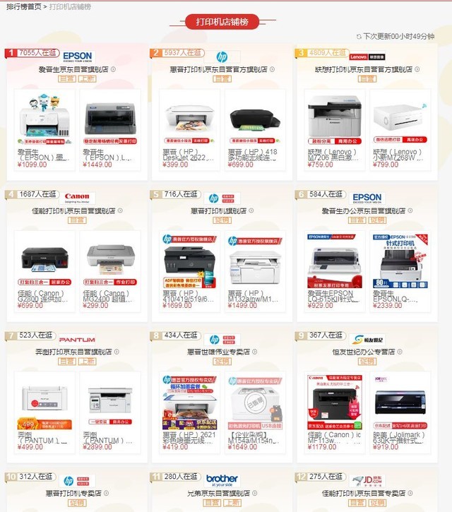 11.11网购节 打印机品类畅销款战报