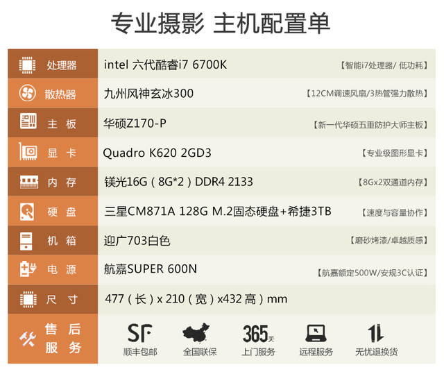컪ʢi7 6700K/K620ͼιӰ̨ʽ 