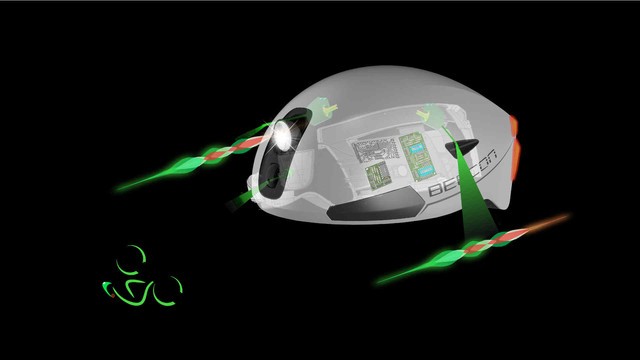 头盔加装极光投射 让骑车人夜间更安全