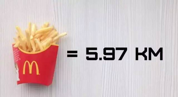 一盒薯条等于6公里 最全食物热量表让你跑到腿软