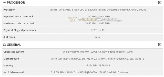 i9-8950HKʼǱع 612߳Ƶ4GHz 