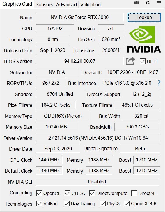 双倍加量不加价 NVIDIA RTX 3080显卡首测 