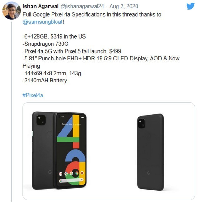 Google Pixel 4aٿ 5G 