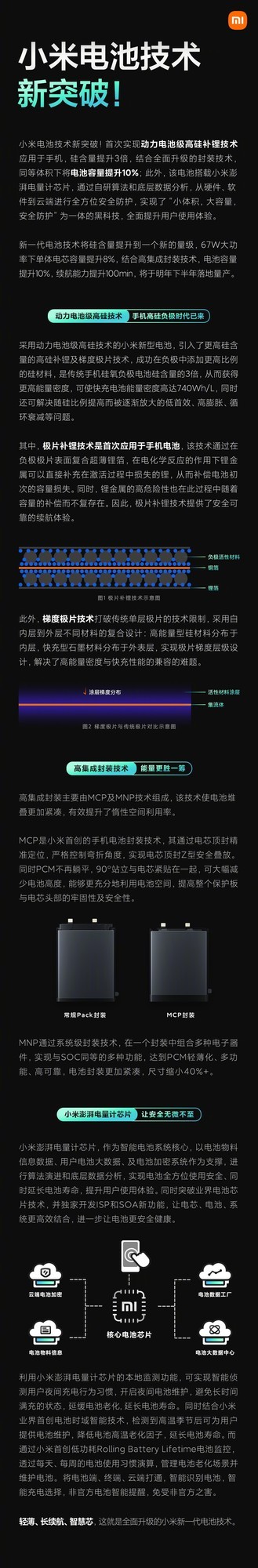 小米手机电池技术：续航提升100分钟 
