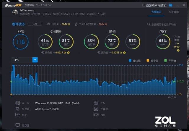 雷神Zero AMD版 挑战十款游戏大作之《绝地求生》 