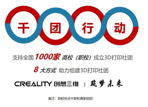 凝心聚力,创想三维联合高校共建千个"创想3d打印社团"
