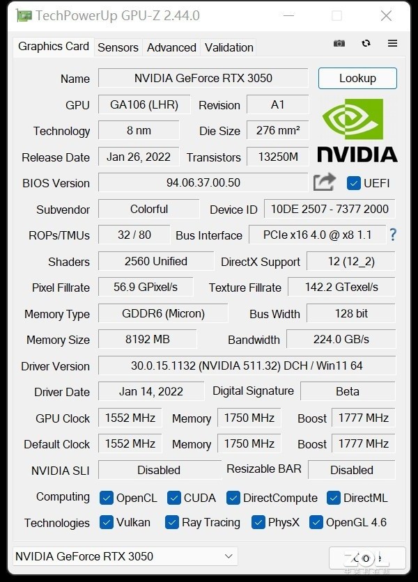 【有料评测】NVIDIA RTX 3050首测 