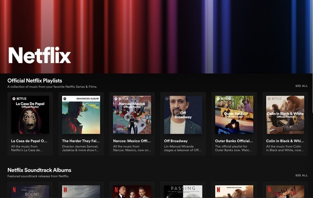 Spotify联合Netflix推出Netflix Hub:歌单、播客等一网打尽