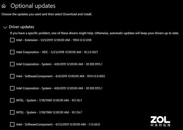 Win10 2004的可选驱动引吐槽 容易出问题