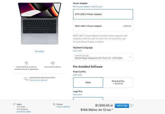 港版最优选 新Macbook Pro港/中/美/日同配最高价差近万元