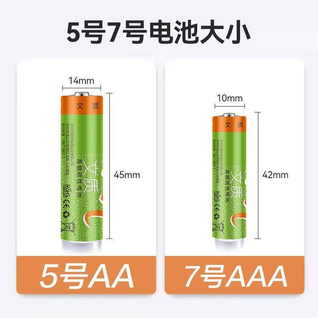 【手慢无】5号10节+7号10节 文质碳性电池20粒装仅售19.8元