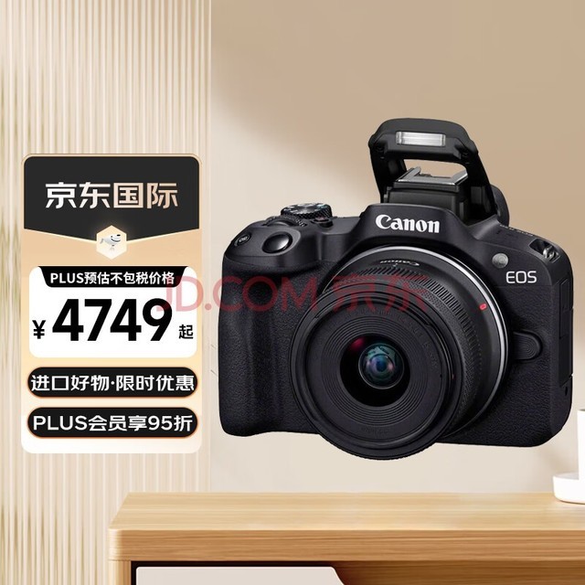 佳能（CANON）EOS R50 微单相机套机 小型便携旅行家用vlog视频 数码照相机 18-45标准变焦镜头套装