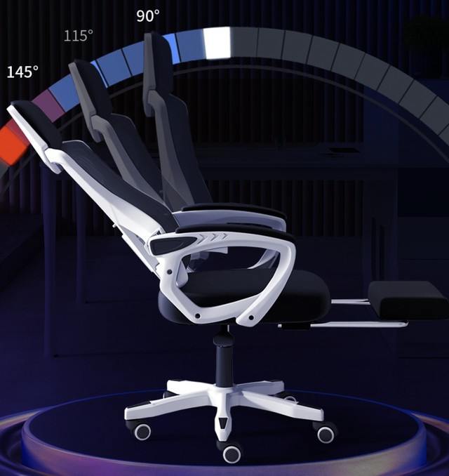 手慢无透气网面电脑椅259元角度大带脚踏