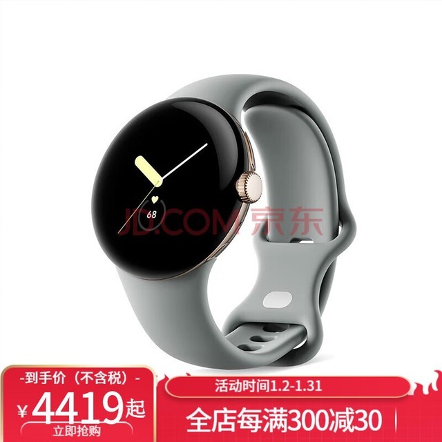 谷歌（Google） 谷歌 Pixel Watch 智能手表 防水游泳可用表盘耐磨时尚简约 22新款 玫瑰金+Hazel Active表带 WiFi版