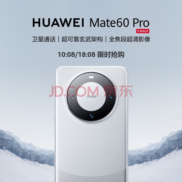 华为(HUAWEI)旗舰手机 Mate 60 Pro 12GB+1TB 白沙银